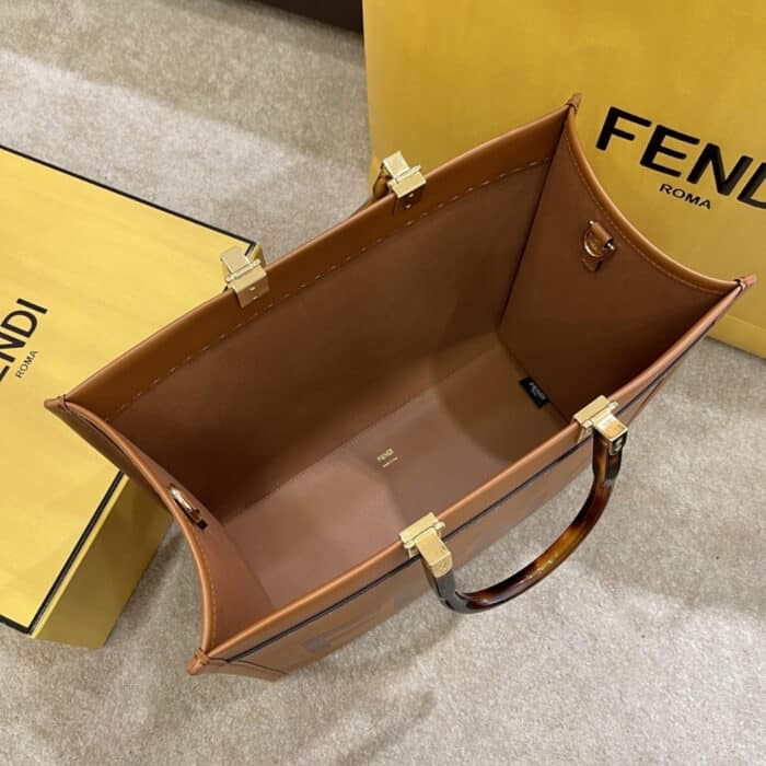 Fendi Sunshine Medium Bag Brown 35cm 8BH386ABVLF0PWZ - Image 5