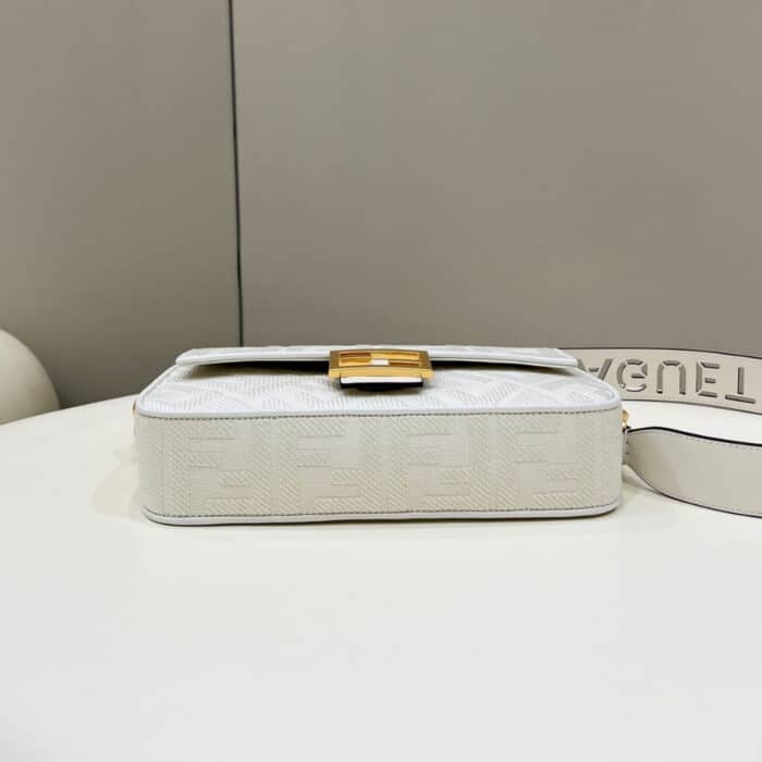 Fendi Baguette Canvas Bag White 28cm 8BR600AMCDF1CFK - Image 6