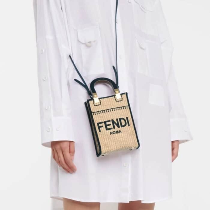 Fendi Sunshine Mini Straw Tote 19cm - Image 6