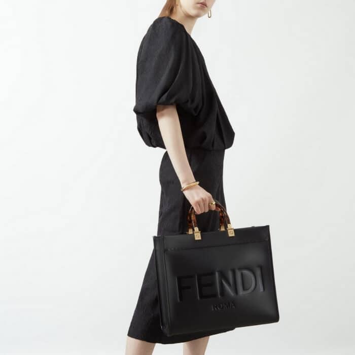 Fendi Sunshine Medium Bag Black 35cm 8BH386ABVLF0KUR - Image 6