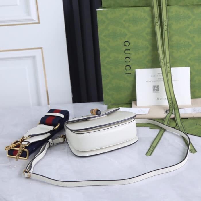 Gucci Bamboo 1947 Mini Bag White 17cm 686864 10ODT 8454 - Image 4