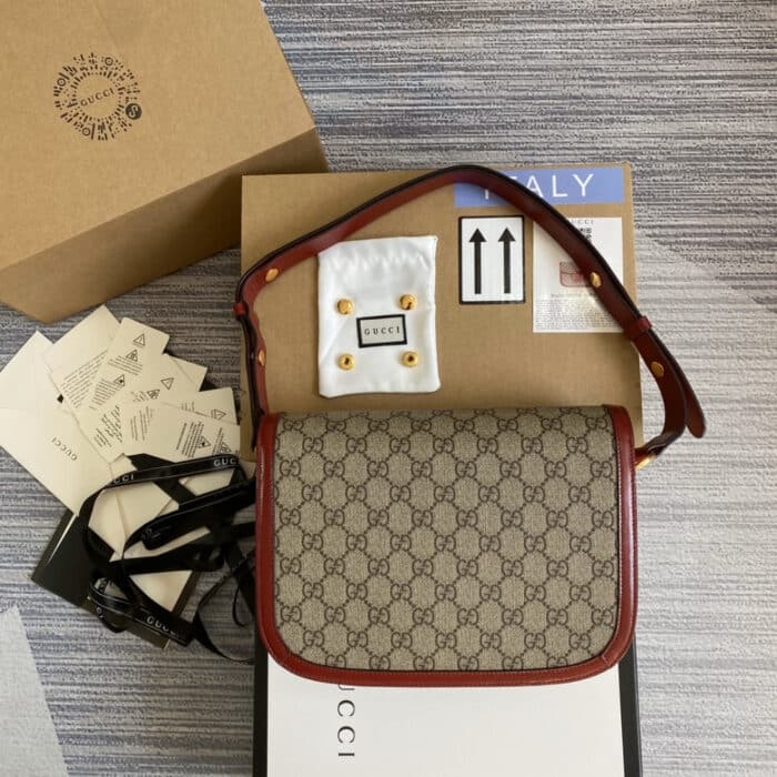 Gucci Horsebit 1955 Bag Beige Red 25cm 602204 92TCG 8561 - Image 3