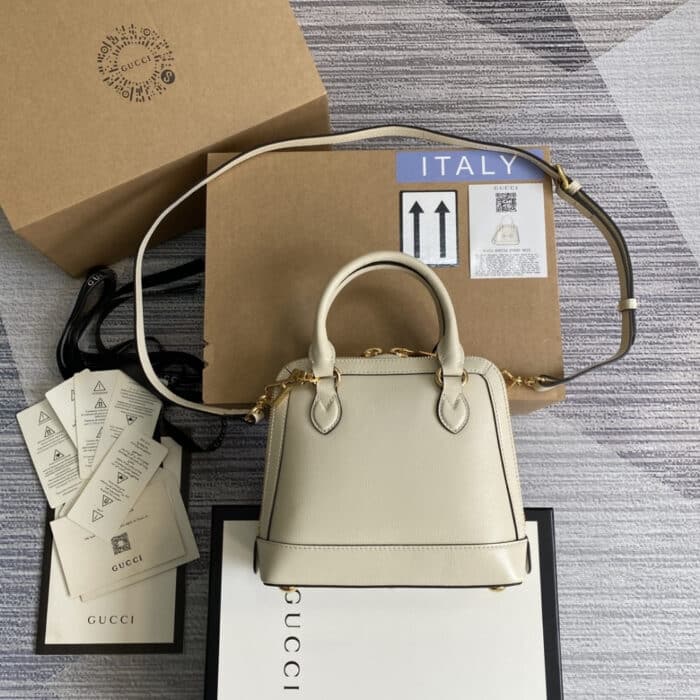 Gucci Horsebit 1955 Bag White 20cm 640716 0YK0G 9022 - Image 3