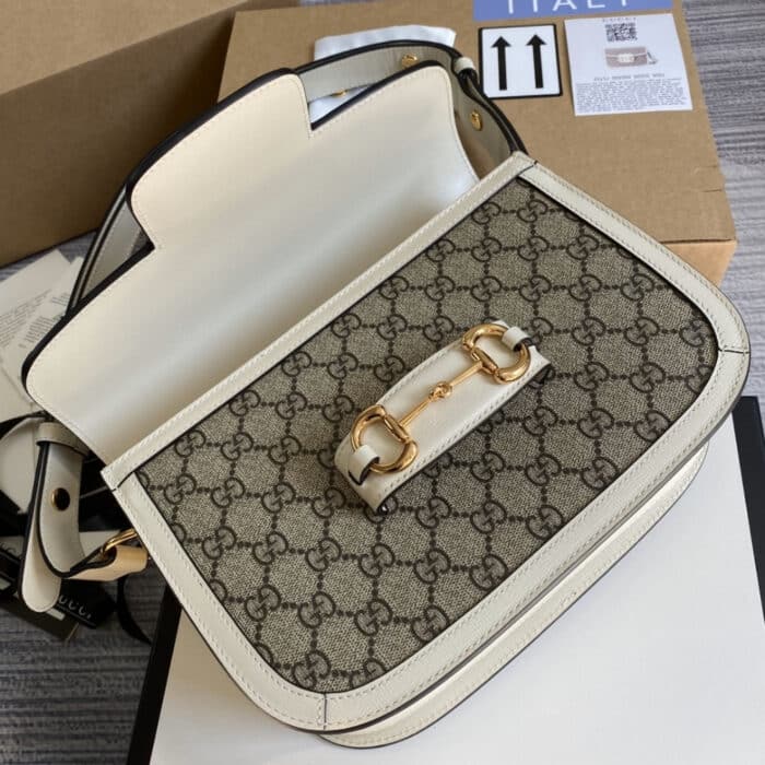 Gucci Horsebit 1955 Bag Beige White 25cm 602204 92TCG 9761 - Image 5