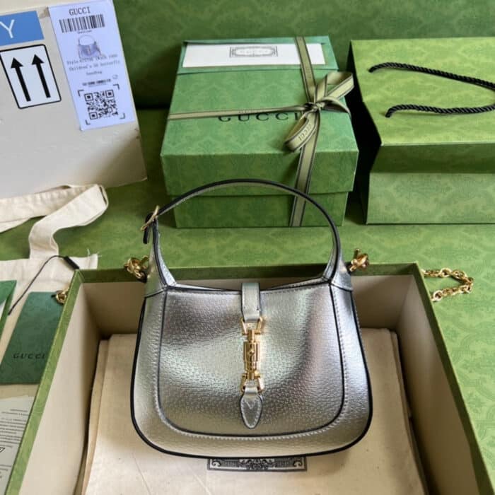 Gucci Jackie 1961 Mini Bag 19 cm Silver 675799 1TR0G 8106 - Image 2
