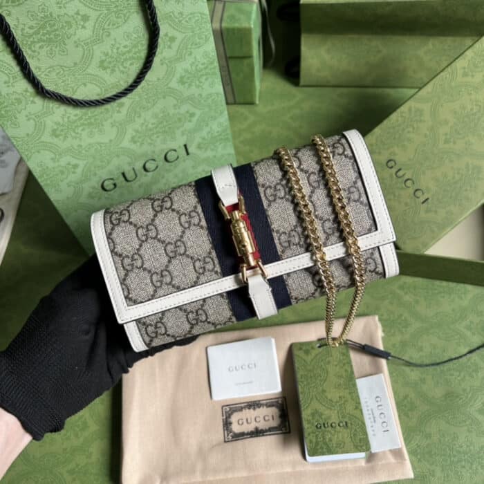 Gucci Jackie 1961 Chain Wallet Beige 19 cm - Image 2