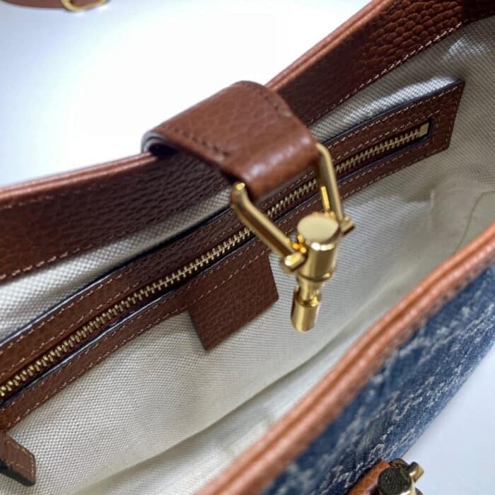 Gucci Jackie 1961 Small Bag Blue and Brown 28 cm ‎636706 2KQGG 8375 - Image 8