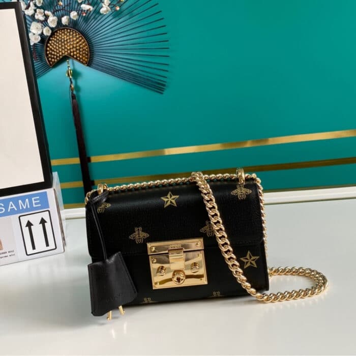 Gucci Padlock ‎Bee Star Bag 20cm Black 432182 DJ2LG 1055 - Image 2