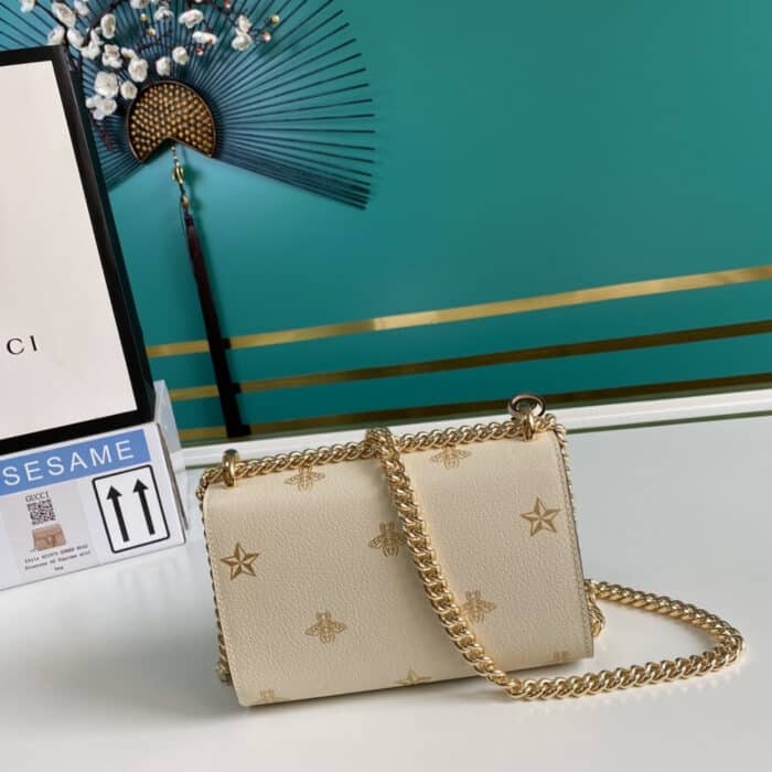 Gucci Padlock ‎Bee Star Bag 20cm White 432182 DJ2LG 8711 - Image 3