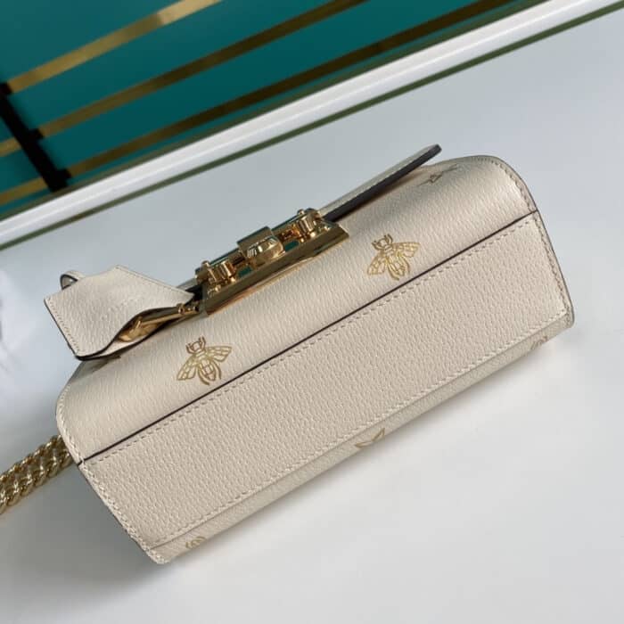 Gucci Padlock ‎Bee Star Bag 20cm White 432182 DJ2LG 8711 - Image 5