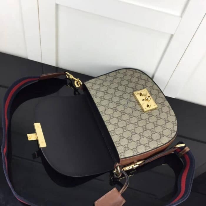 Super Vip 1:1 - Gucci Padlock Bag 25cm Black Brown 453189 - Image 7