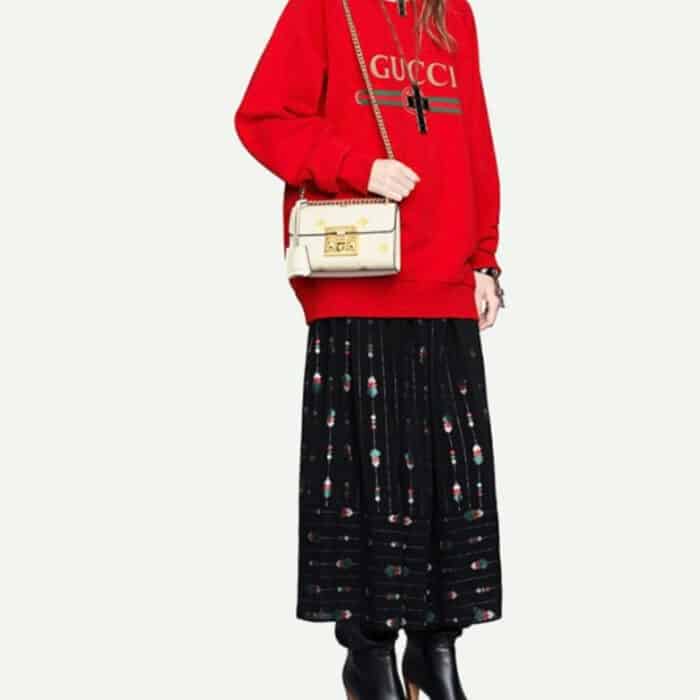 Gucci Padlock ‎Bee Star Bag 20cm White 432182 DJ2LG 8711 - Image 8