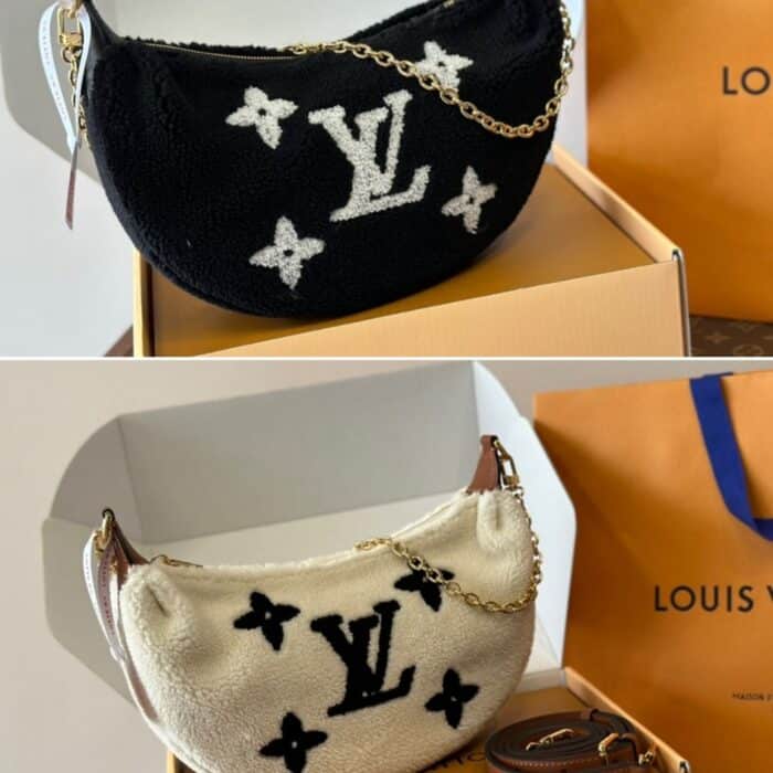 Louis Vuitton Over The Moon Bag Monogram Giant Teddy Fleece White 28cm - Image 2