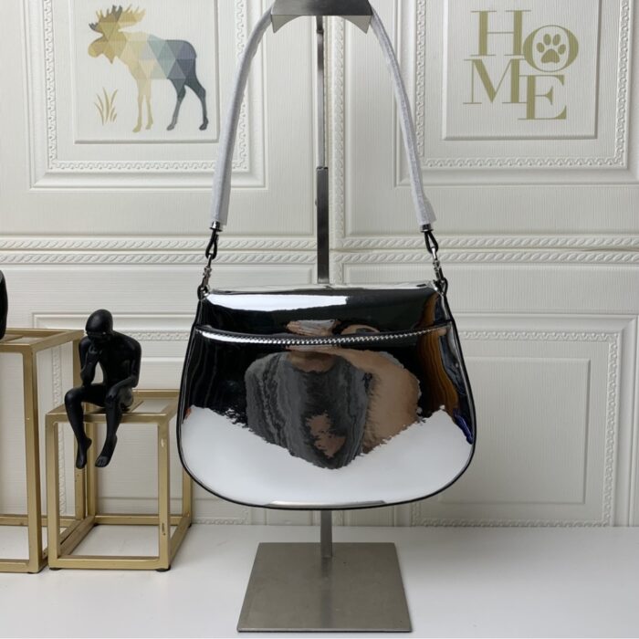 Prada Cleo Brushed Leather Sliver 22 Cm - Image 5