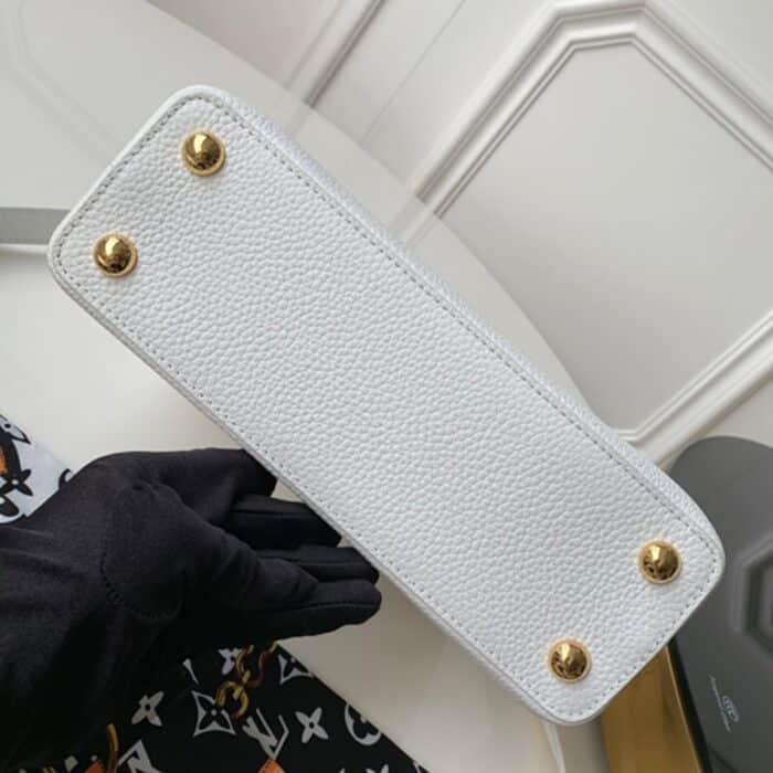 Louis Vuitton Mini Capucines Grained Leather White 20cm - Image 4