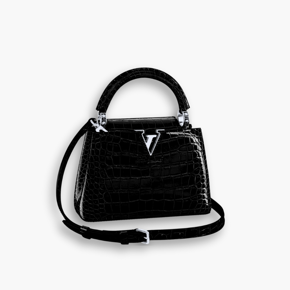 Louis Vuitton Capucines Alligator Black 20cm N92173