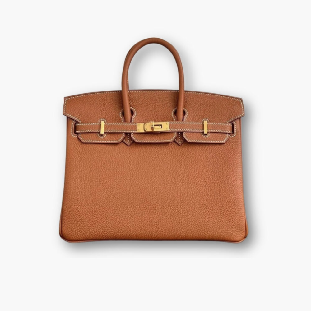 Hermes Birkin 25 Handbag Gold Brown 25cm