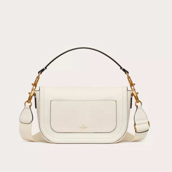 Valentino Garavani Alltime Grainy Leather White 23cm - Image 4