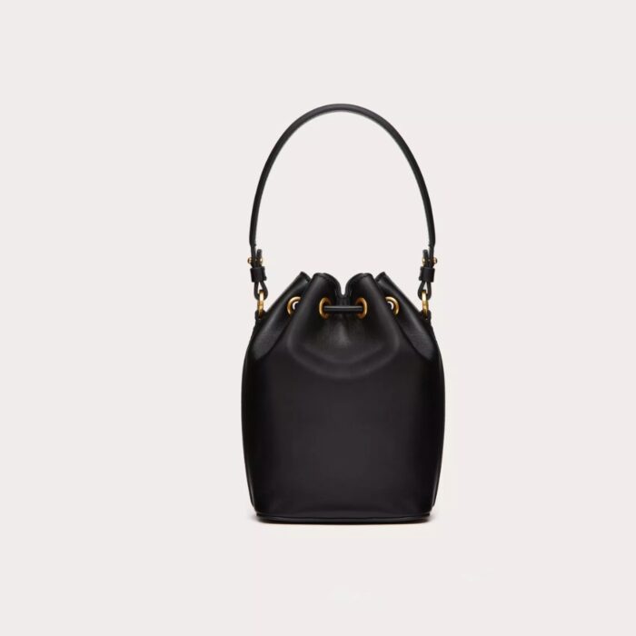 Valentino Mini Vlogo Signature Bucket Bag Black 22cm - Image 5