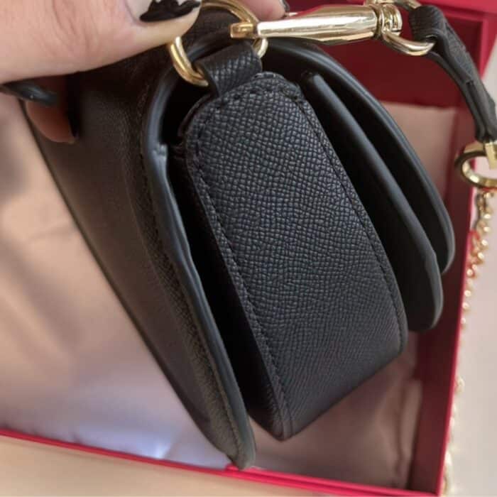 Valentino Vsling Bag In Grained Leather Black 26cm - Image 3