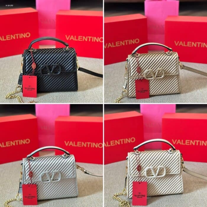 Valentino Garavani Small Leather Vsling White 20cm - Image 3