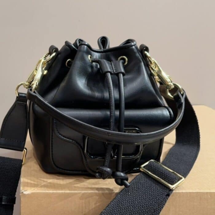Valentino Garavani Loco Bucket Bag Black 18cm - Image 5