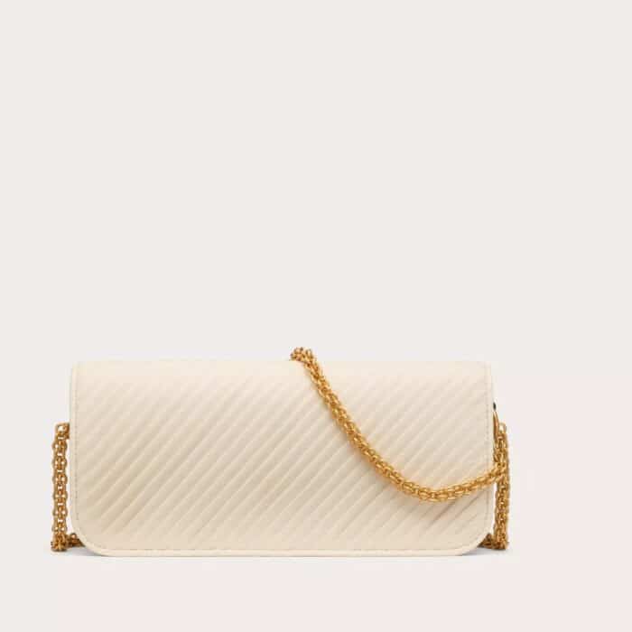 Valentino Garavani Locò Pleated Nappa White 26cm - Image 4