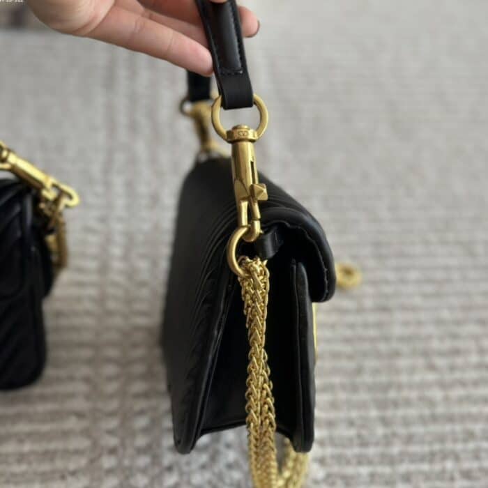 Valentino Garavani Locò Pleated Nappa Black 26cm - Image 5
