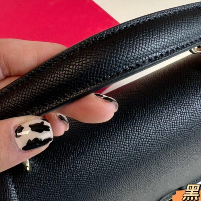 Valentino Vsling Bag In Grained Leather Black 26cm - Image 6