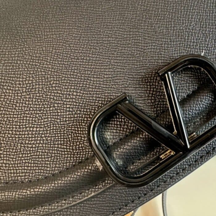 Valentino Vsling Bag In Grained Leather Black 26cm - Image 7