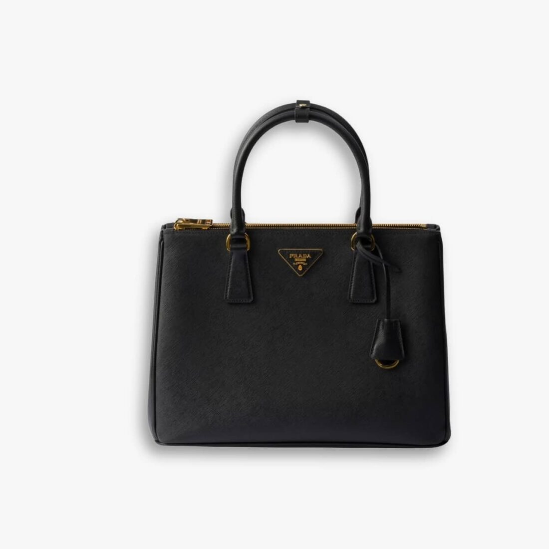 Prada Saffiano Leather Double Black 25Cm