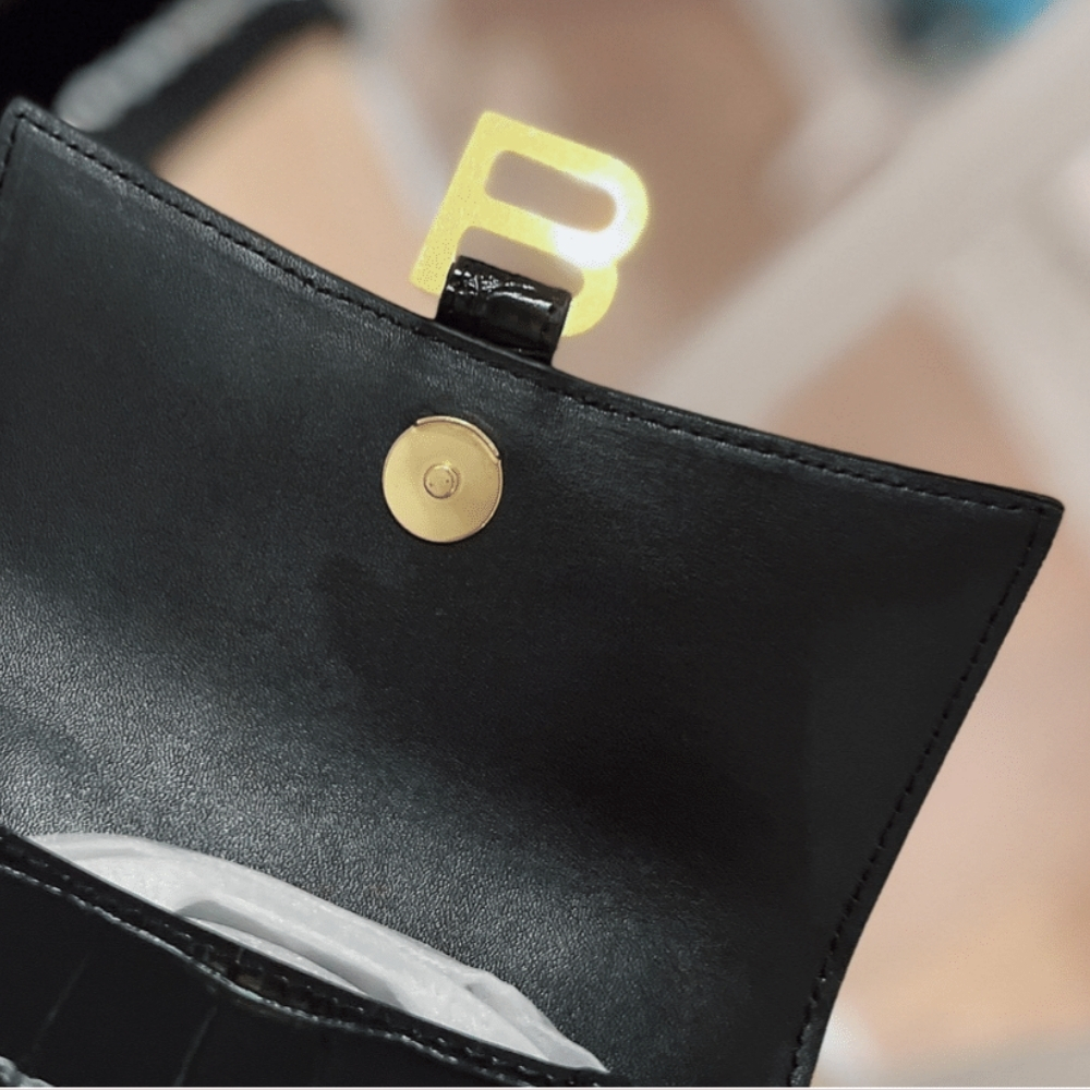 Balenciaga Croc Hourglass Bag Black 23cm - Image 4
