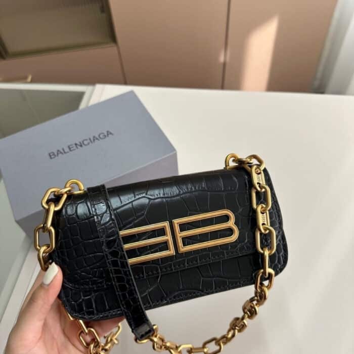 Balenciaga Gossip Embossed Bag Black 23cm - Image 2