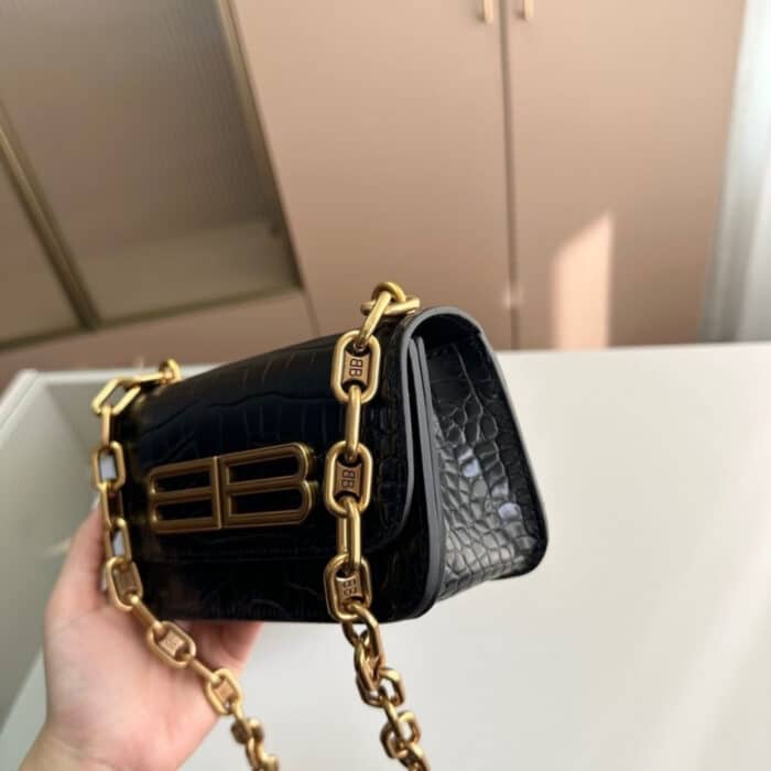 Balenciaga Gossip Embossed Bag Black 23cm - Image 3