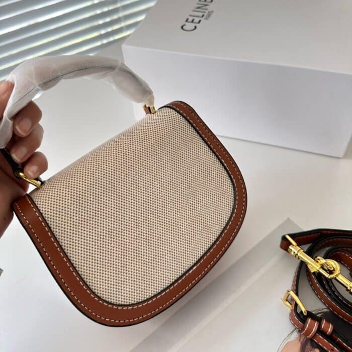 Celine Mini Besace Clea In Brown And Beige 16cm 10K502FA302NT - Image 5