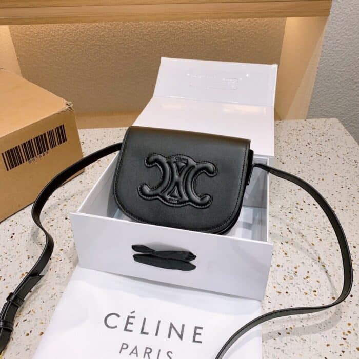 Celine Folco Cuir Triomphe In Smooth Leather 18cm 198263DU338NO - Image 2
