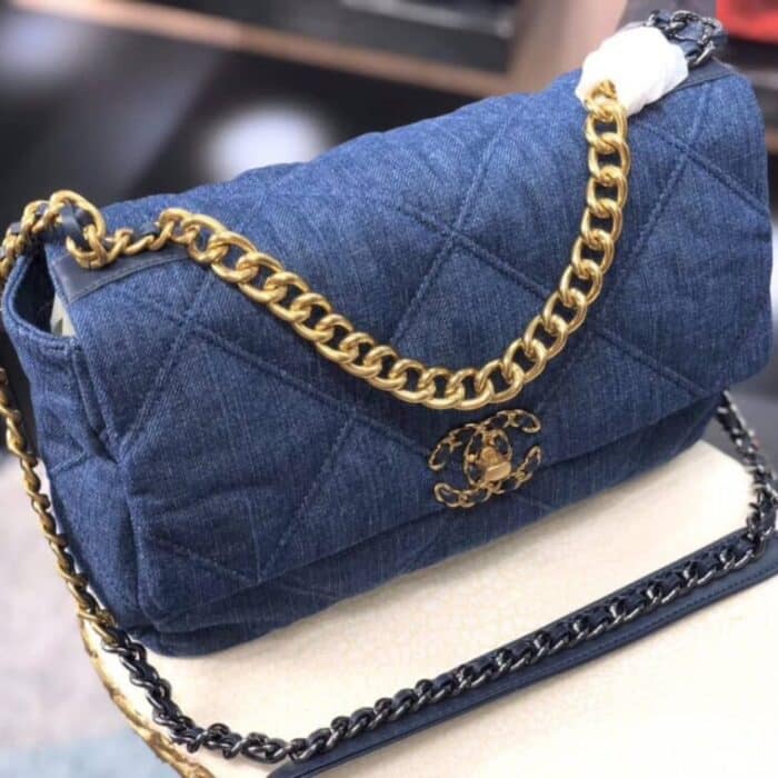 Chanel 19 Flap Denim Bag Blue AS1160 B02876 N6832 - Image 3