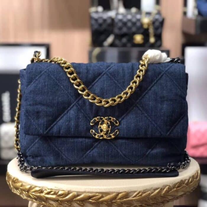 Chanel 19 Flap Denim Bag Blue AS1160 B02876 N6832 - Image 5