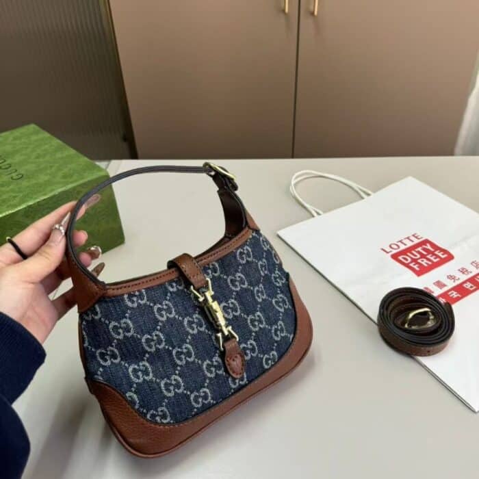 Gucci Jackie 1961 Shoulder Bag Blue And Ivory 23cm 637092 2KQGG 8375 - Image 2