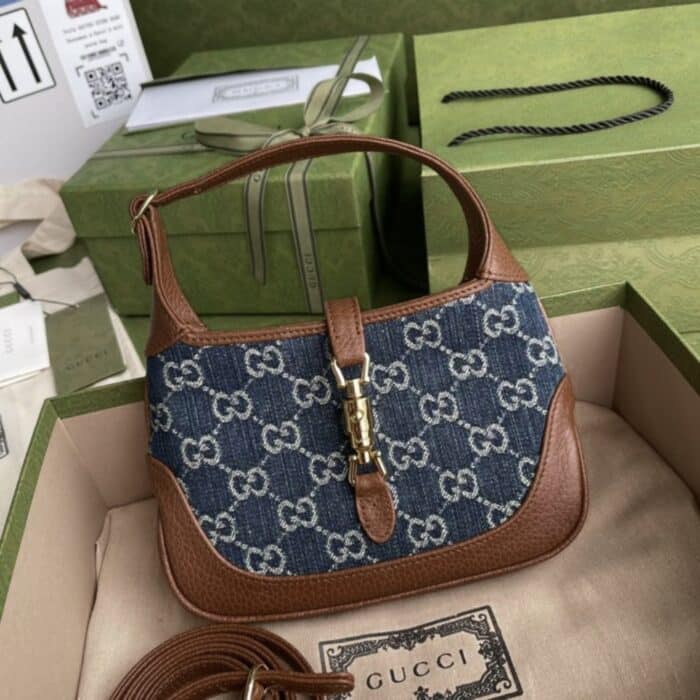 Gucci Jackie 1961 Shoulder Bag Blue And Ivory 23cm 637092 2KQGG 8375 - Image 3
