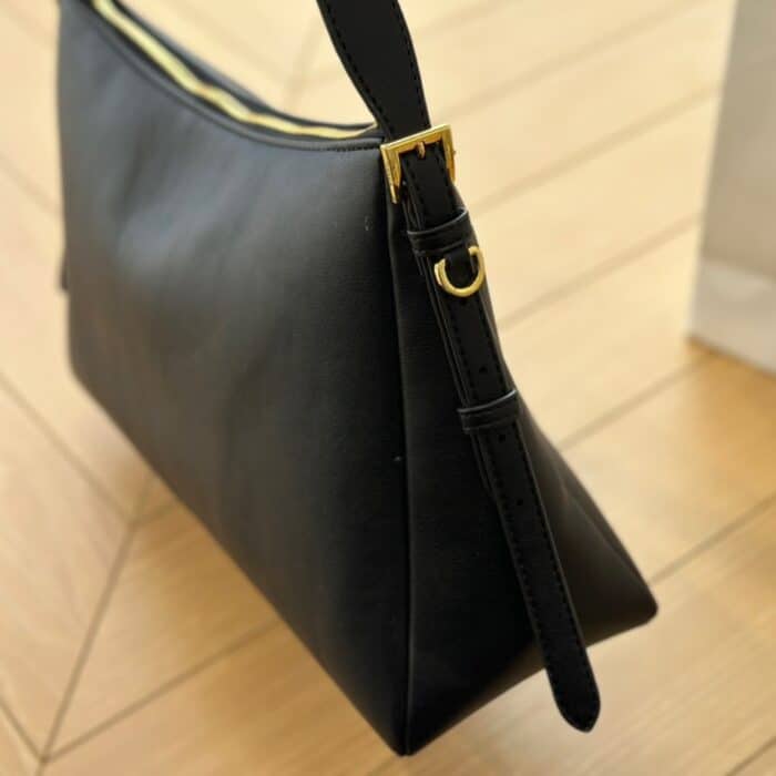 Prada Aimée Large Leather Shoulder Bag Black 39cm 1BC228 2CYS F0002 V LVM - Image 4