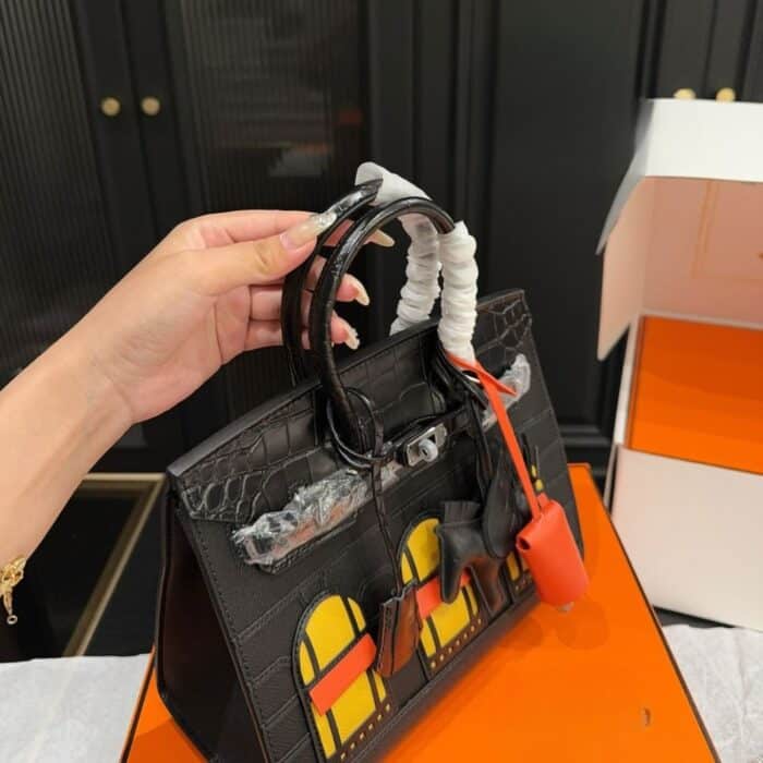 Hermes Sac Faubourg Birkin Matte Alligator So Black 25cm - Image 4