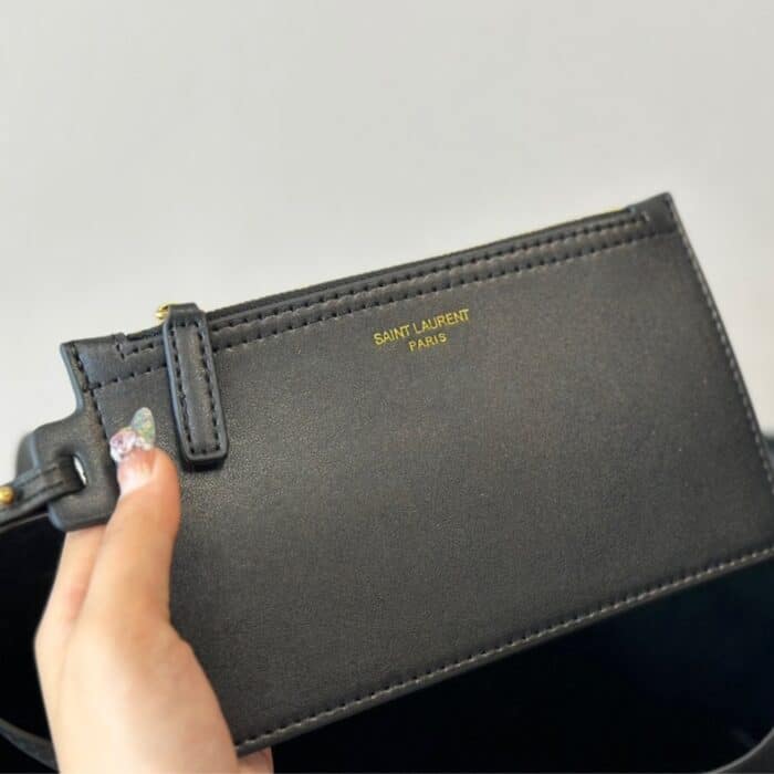 Saint Laurent Shopping Bag Leather Black 37cm 600281CSV0J1000 - Image 5