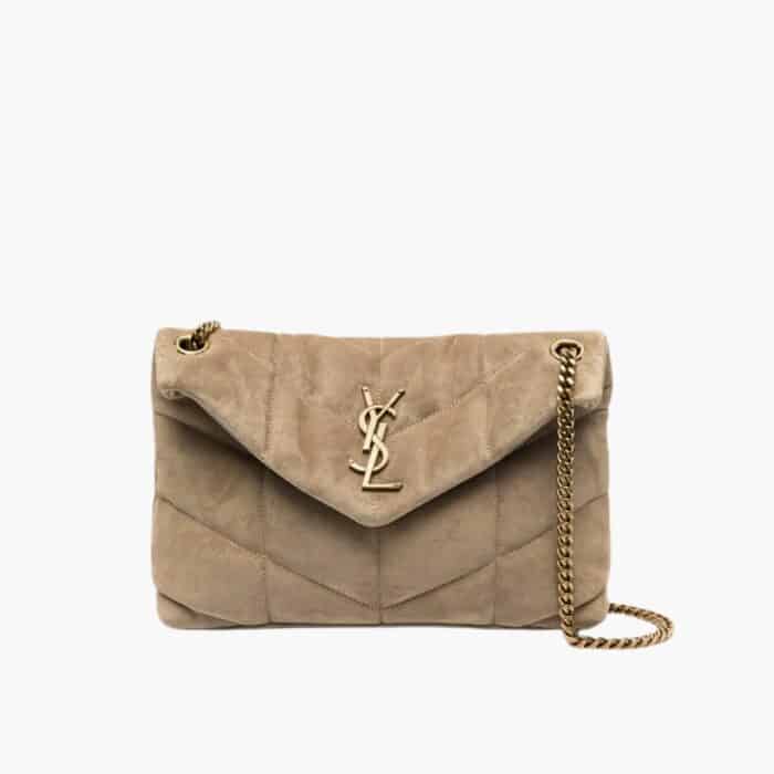 Saint Laurent Small Loulou Puffer In Suede 28cm 5774761U8072638
