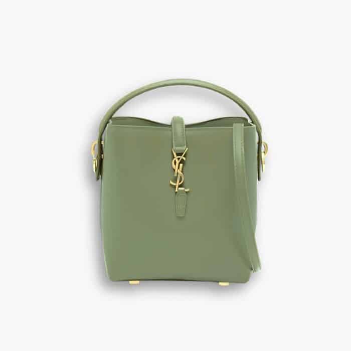 Saint Laurent Le 37 Mini In Shiny Leather Green 15cm 7658702R20W3360