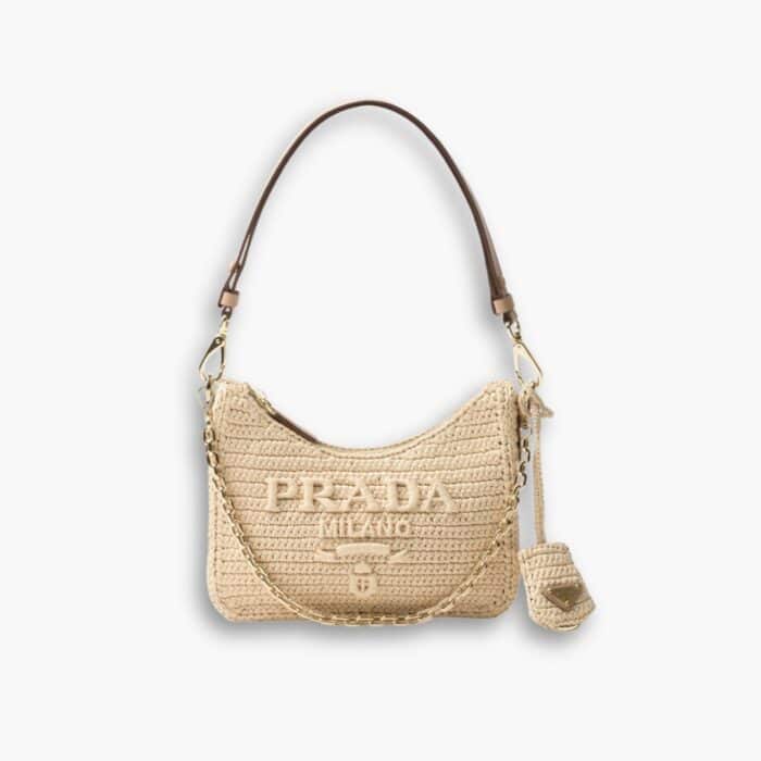 Prada Re-Edition Crochet Bag Beige 22cm 1BC204 2M2T F0018 V JUO