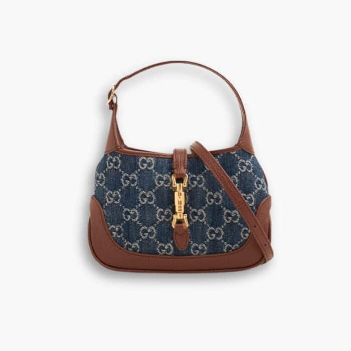 Gucci Jackie 1961 Shoulder Bag Blue And Ivory 23cm 637092 2KQGG 8375