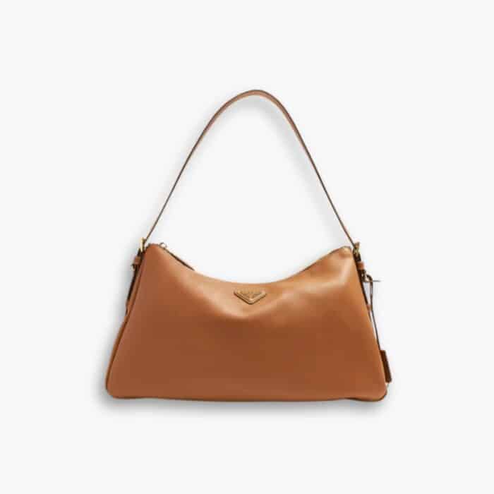 Prada Aimée Large Leather Shoulder Bag Caramel 39cm 1BC228 2CYS F03BH V LVM