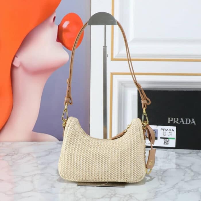 Prada Re-Edition Crochet Bag Beige 22cm 1BC204 2M2T F0018 V JUO - Image 3