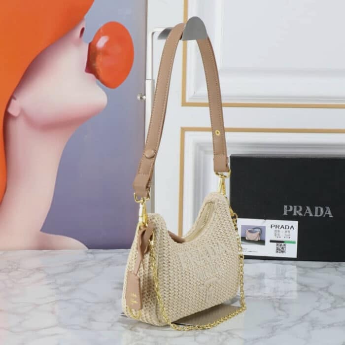 Prada Re-Edition Crochet Bag Beige 22cm 1BC204 2M2T F0018 V JUO - Image 4